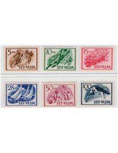 1952 - Trieste B, Sport, serie n° 46/51. Cat. € 150 (**)