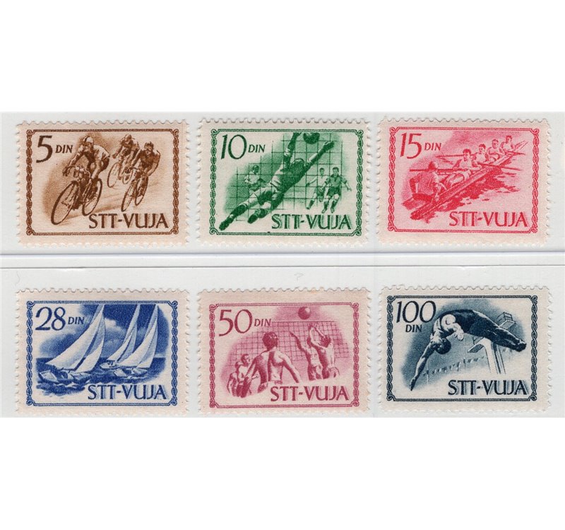 1952 - Trieste B, Sport, serie n° 46/51. Cat. € 150 (**)