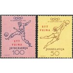 1952 - Trieste B, Olimpiadi di Helsinki, serie n° 56/61. Cert.: Biondi. Cat. € 350 (**)