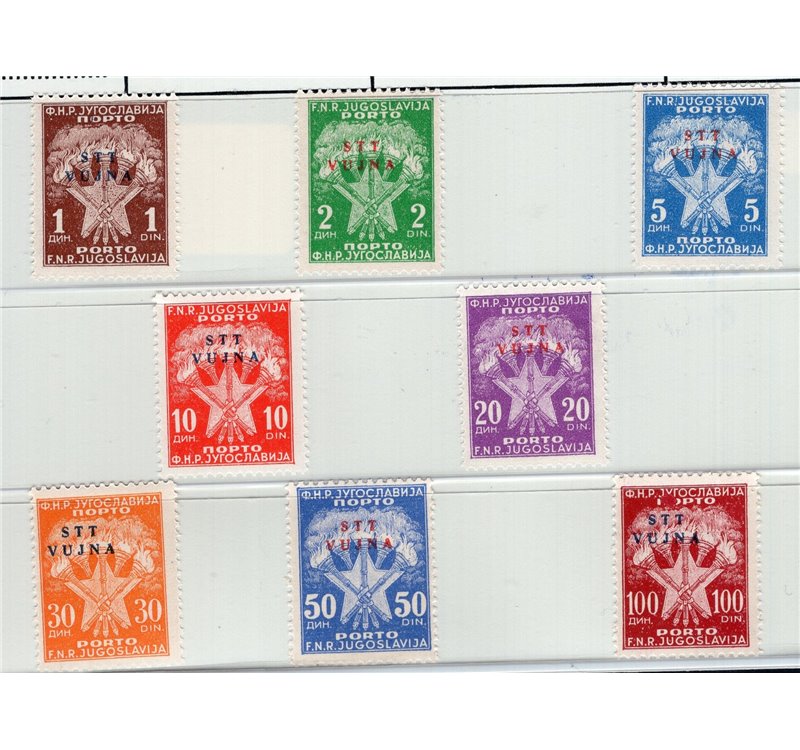 1950 - Trieste B, Segnatasse soprast., serie n° 11/18. Cat. € 200 (**)