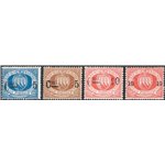 1892 - Stemma soprast., serie n° 8/11. Firm.: AD - Bolaffi - Chia. Cert.: IC. Cert.: Bolaffi (per il 5 c. azzurro). Cat. € 1.387