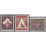 1894 - Inaugurazione del Palazzo del Governo, serie n° 23/25. Cert.: IC. Cat. € 442 (**)