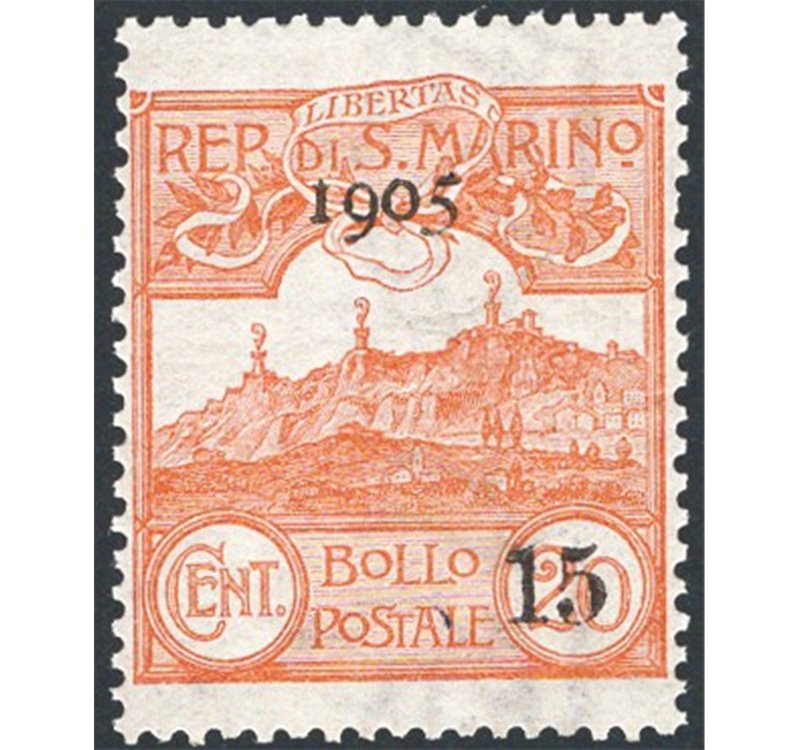1905 - Vedute 15 c. su 20, n° 46. Cat. € 50 (**)