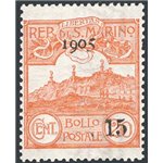 1905 - Vedute 15 c. su 20, n° 46. Cat. € 50 (**)
