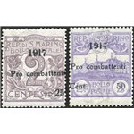 1917 - Pro Combattenti, serie n° 51/52 con ottima centratura. Cert.: Biondi. Cat. € 550 (**)