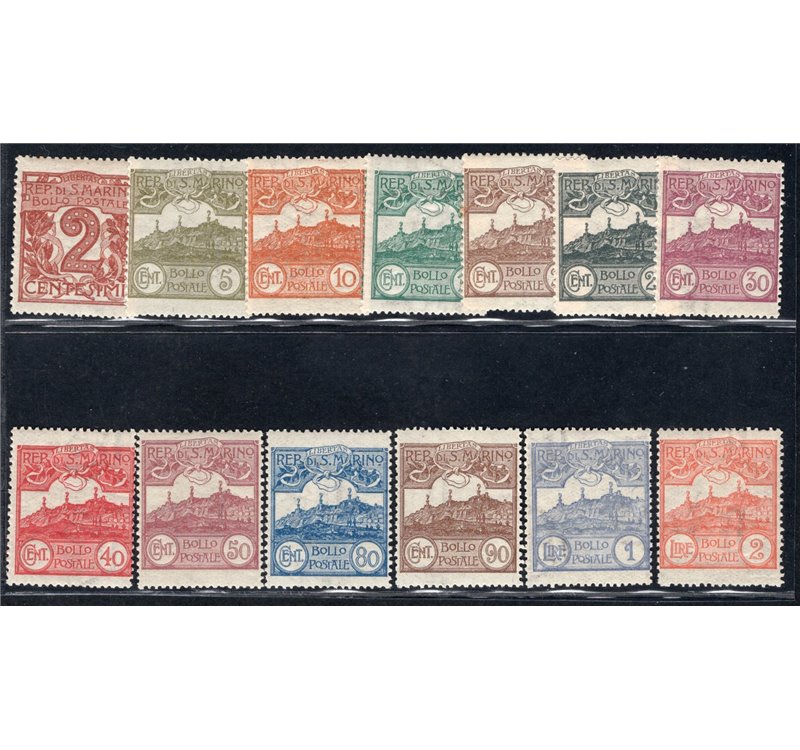1921/23 - Cifra e Veduta, serie n° 69/81. Cat. € 225 (**)
