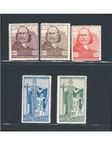 1924 - Garibaldi, serie n° 98/102. Cat. € 120 (**)