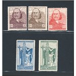 1924 - Garibaldi, serie n° 98/102. Cat. € 120 (**)