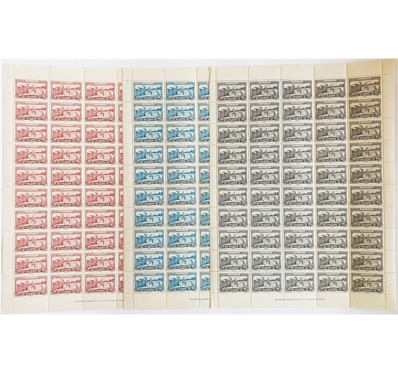 1927 - Ara dei volontari, serie n° 134/36 in fogli interi da 50. Cat. € 7.000 (**)