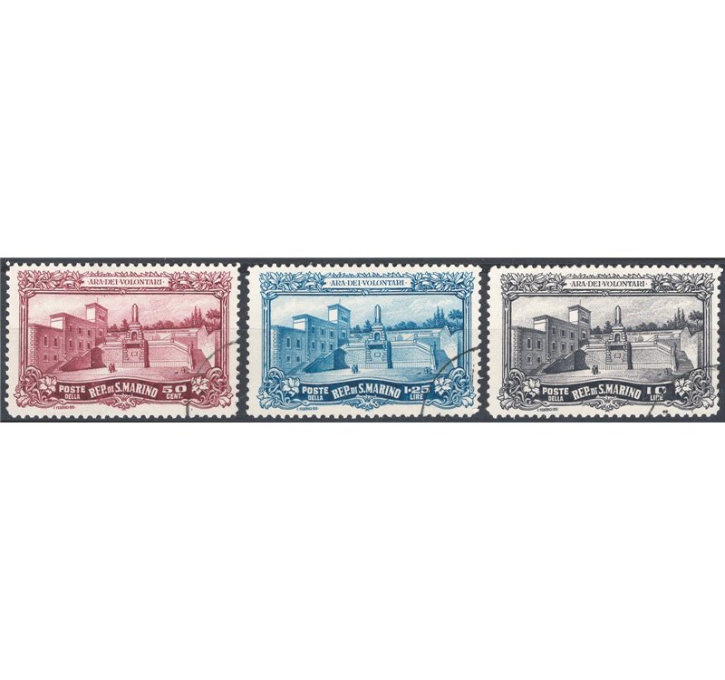 1927 - Ara dei volontari, serie n° 134/36. Cat. € 50 (U)