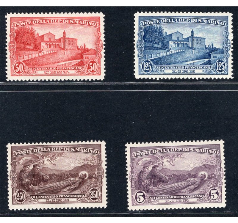 1928 - San Francesco, serie n° 137/40. Cert.: IC. Cat. € 325 (**)