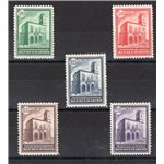 1932 - Palazzetto, serie n° 159/63. Cert.: IC. Cat. € 1.875 (**)