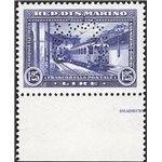 1932 - Treni saggio 1,25 £ violetto (colore cambiato) non emesso con perforazione ad arco “specimen”, serie n° P166. Cert.: IC. 