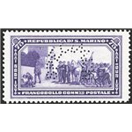1932 - Garibaldi saggio 75 c. violetto (colore cambiato) non emesso con perforazione ad arco “specimen”, n° P172. Cert.: IC. Cer