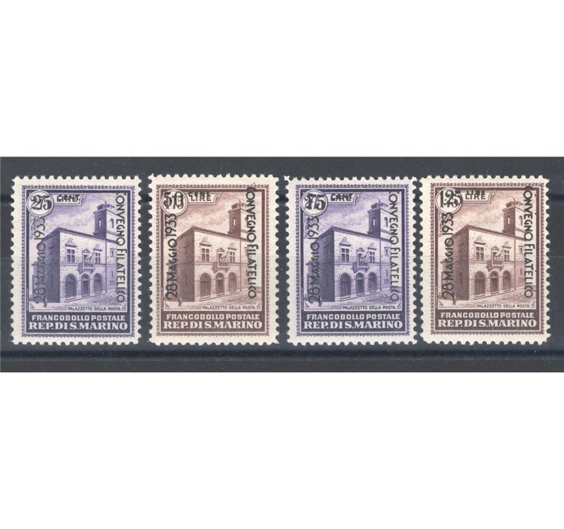 1933 - Convegno Filatelico, serie n° 176/79. Cert.: ED. Cat. € 1.750 (**)