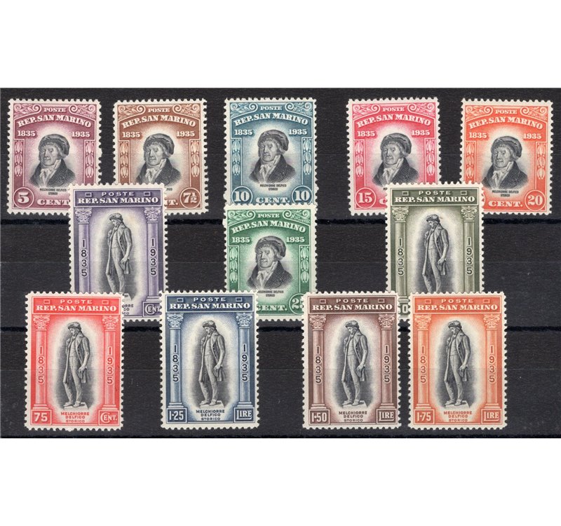 1935 - Delfino, serie n° 193/204. Cert.: Bolaffi. Cat. € 850 (**)