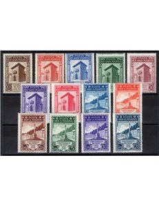 1943 - Ventennale dei Fasci Sanmarinesi, serie n° 240/52 non emessi. Cat. € 240 (**)