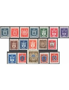 1945/46 - Stemmi, serie n° 279/95. Cat. € 135 (**)