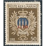 1946 - Stemma 10 £ su 50, n° 297. Cat. € 50 (**)