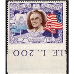 1947 - Roosevelt 5 £ non dent. in basso bordo di foglio, n° 303dda. Cat. € 110 (*)