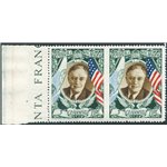 1947 - Presidente Roosevelt coppia del 5 £ non dent. al centro, P.A. n° 63ec. Timbrino Bolaffi. Cert.: IC. Cert.: Biondi. Cat. €