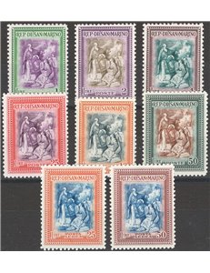 1947 - Alberoniana, serie n° 312/17 + P.A. 73/74. Cat. € 60 (**) 