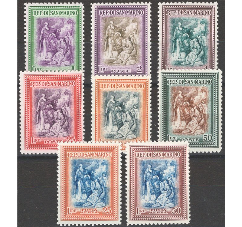 1947 - Alberoniana, serie n° 312/17 + P.A. 73/74. Cat. € 60 (**) 