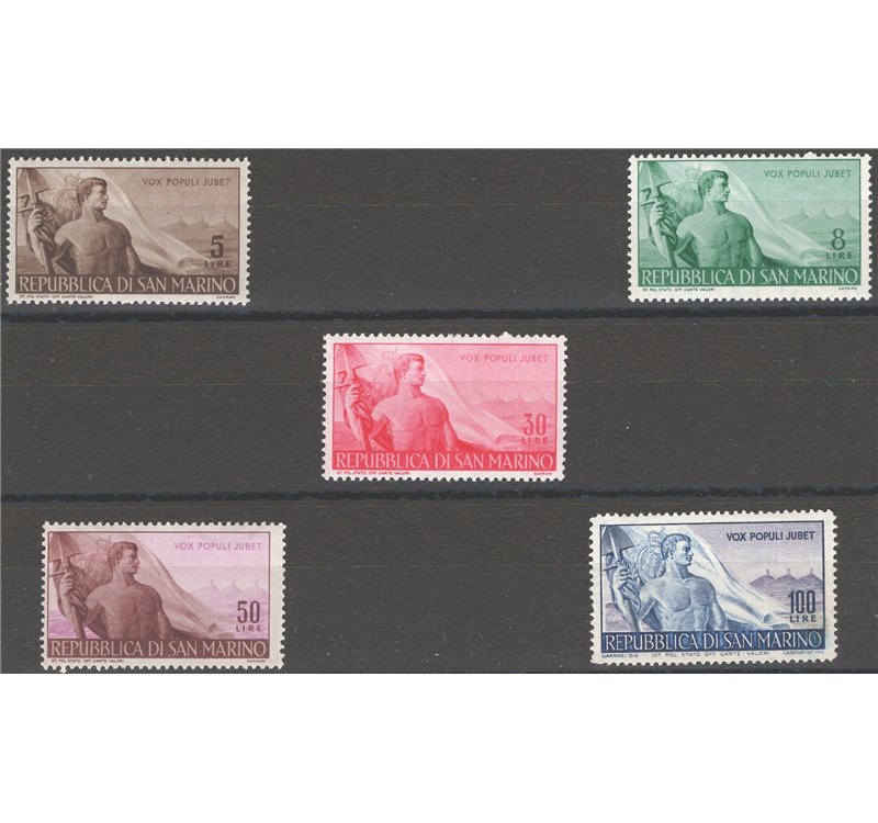 1948 - Lavoratori, serie n° 336/40. Cat. € 160 (**)