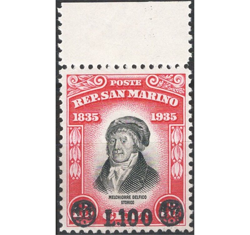 1948 - Delfico 100 £ su 15 c., n° 341. Cat. € 140 (**)
