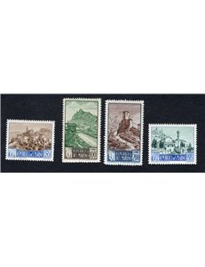 1949/50 - Paesaggi, serie n° 342/55. Cert.: IC. Cat. € 800 (**)