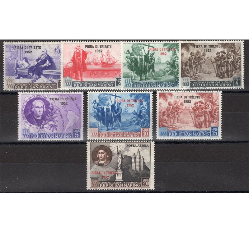 1952 - Fiera di Trieste, serie n° 384/90 + P.A. 102. Cat. € 100 (**) 