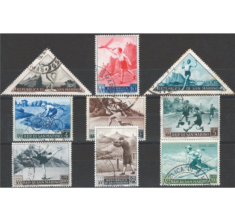 1953 - Sport, serie n° 391/98 + P.A. 111. Cat. € 80 (U)