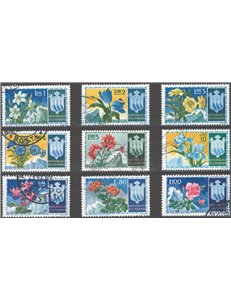 1953 - Fiori, serie n° 400/408. Cat. € 50 (U)