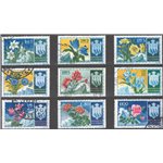 1953 - Fiori, serie n° 400/408. Cat. € 50 (U)