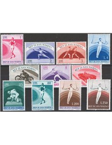 1954/55 - Propaganda sportiva, serie n° 409/19. Cat. € 100 (**)