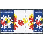 1976 - Mutuo soccorso 150 £ coppia con interspazio di gruppo con dentellatura verticale e colori fortemente spostati. Cert.: IC.
