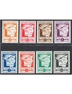 1943 - P.A. Ventennale fasci non emessi, serie n° 26/33. Cert.: IC. Cert.: RD. Cat. € 10.000 (**)