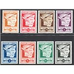 1943 - P.A. Ventennale fasci non emessi, serie n° 26/33. Cert.: IC. Cert.: RD. Cat. € 10.000 (**)