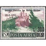 1951 - P.A. III Giornata Filatelica S. Marino - Riccione 300 £ su 500, n° 98. Cat. € 80 (**)