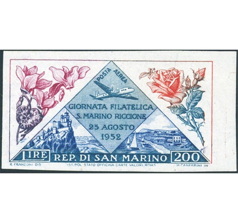 1952 - P.A. Fiori 200 £ non dent., n° 108a. Cert.: IC. Cert.: Biondi. Cat. € 3.800 (**) 