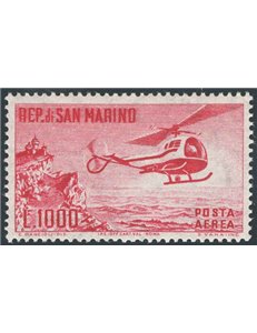 1961 - P.A. Elicottero 1.000 £, n° 138. Cat. € 70 (**) 