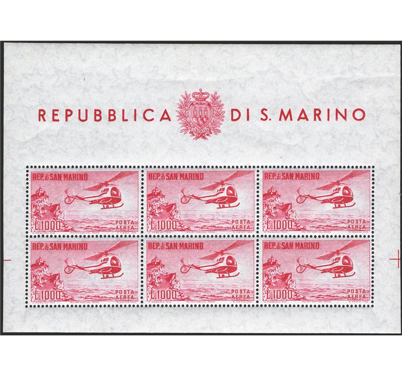 1961 - BF Elicottero, n° 22. Cert.: IC. Cat. € 475 (**)