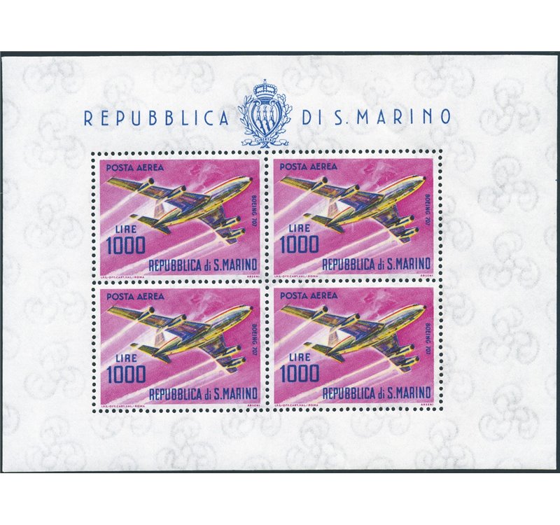 1964 - BF Aereo con taglio verticale fortemente spostato a sinistra di 7 mm., n° 25c. Cert.: Biondi. Cat. € 500 (**)