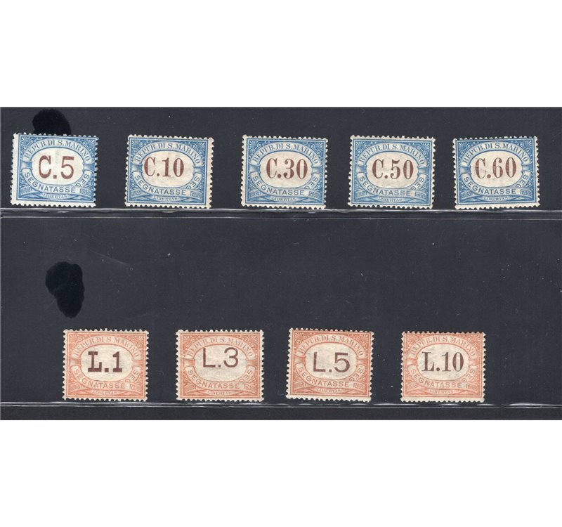 1925 - Segnatasse cifra in ovale, serie n° 19/27. Cat. € 500 (*)