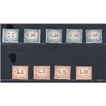 1925 - Segnatasse cifra in ovale, serie n° 19/27. Cat. € 500 (*)