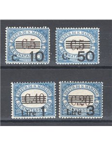 1940 - Segnatasse del 1939 con nuovi valori in soprastampa, serie n° 60/63 con ottima centratura. Cert.: IC. Cat. € 450 (**)