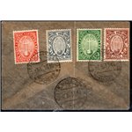 1933 - Anno Santo, serie n° 15/18 su bustina in pergameno. Cat. € 80 (U)