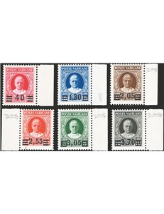 1934 - Provvisoria, serie n° 35/40 bordo di foglio. Cert.: Cilio. Cat. € 4.000 (**)