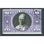 1939 - Francobollo ricordo 1 £ listata a lutto per Pio XI, CEI n° 1. Cat. 100 (U)