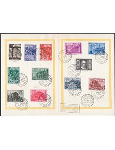 1949 - Basiliche, serie n° 122/31 + Ex 11/12 su folder ufficiale delle Poste Vaticane. Cat. € 400 (U)